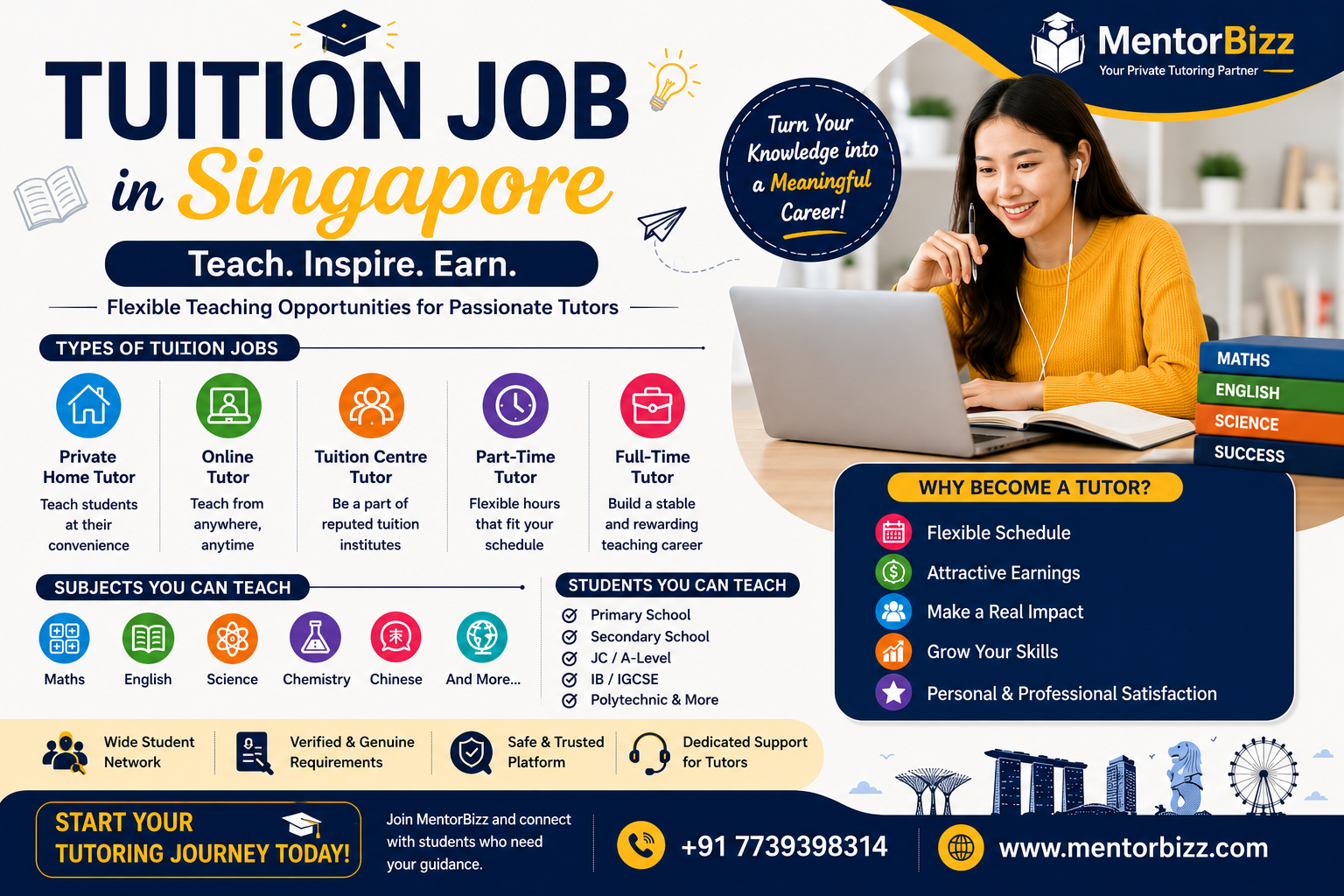 Tuition job in Singapore I Earn 30$/h